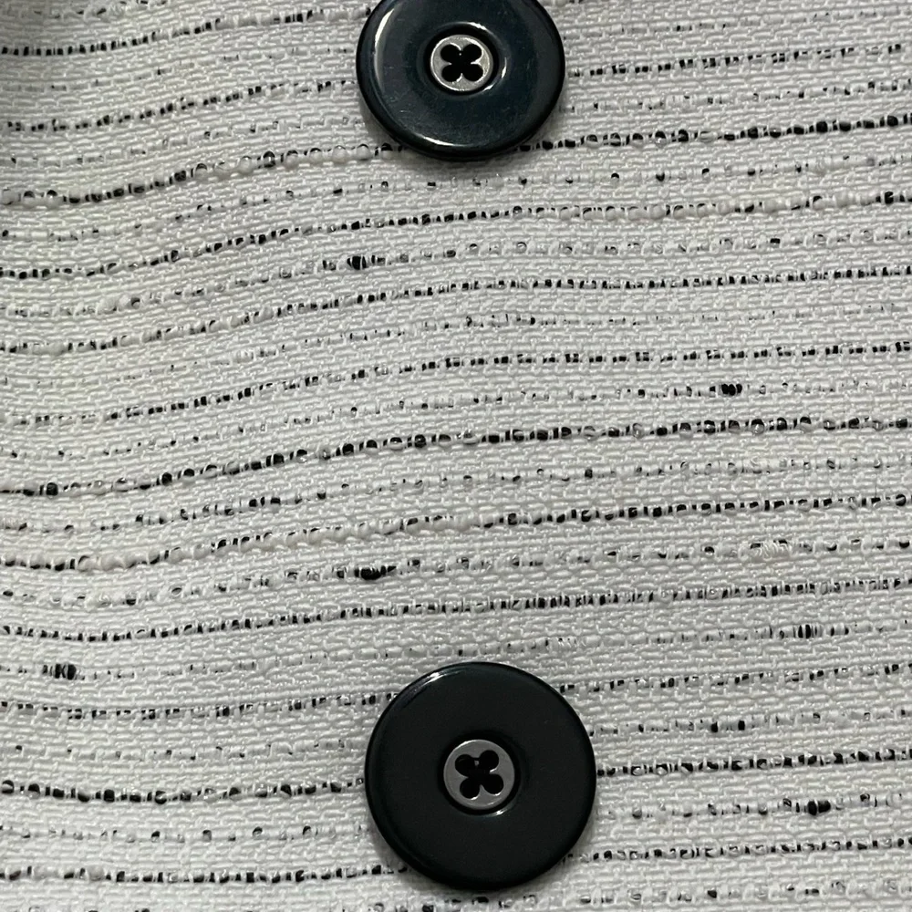 Jones Studio women’s size 1X white black striped textured suit blazer - Picture 5 of 7